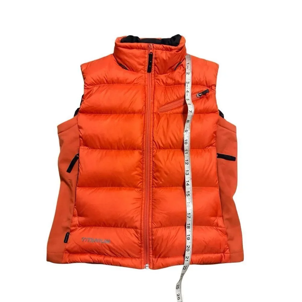 Columbia Titanium Tech Down & Feather Puffer Full Zip Orange Vest Medium